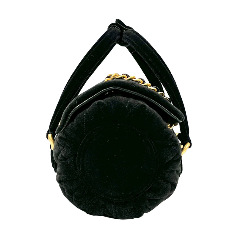 CHANEL Matelasse Boston Velvet Mini Shoulder Bag - Black 