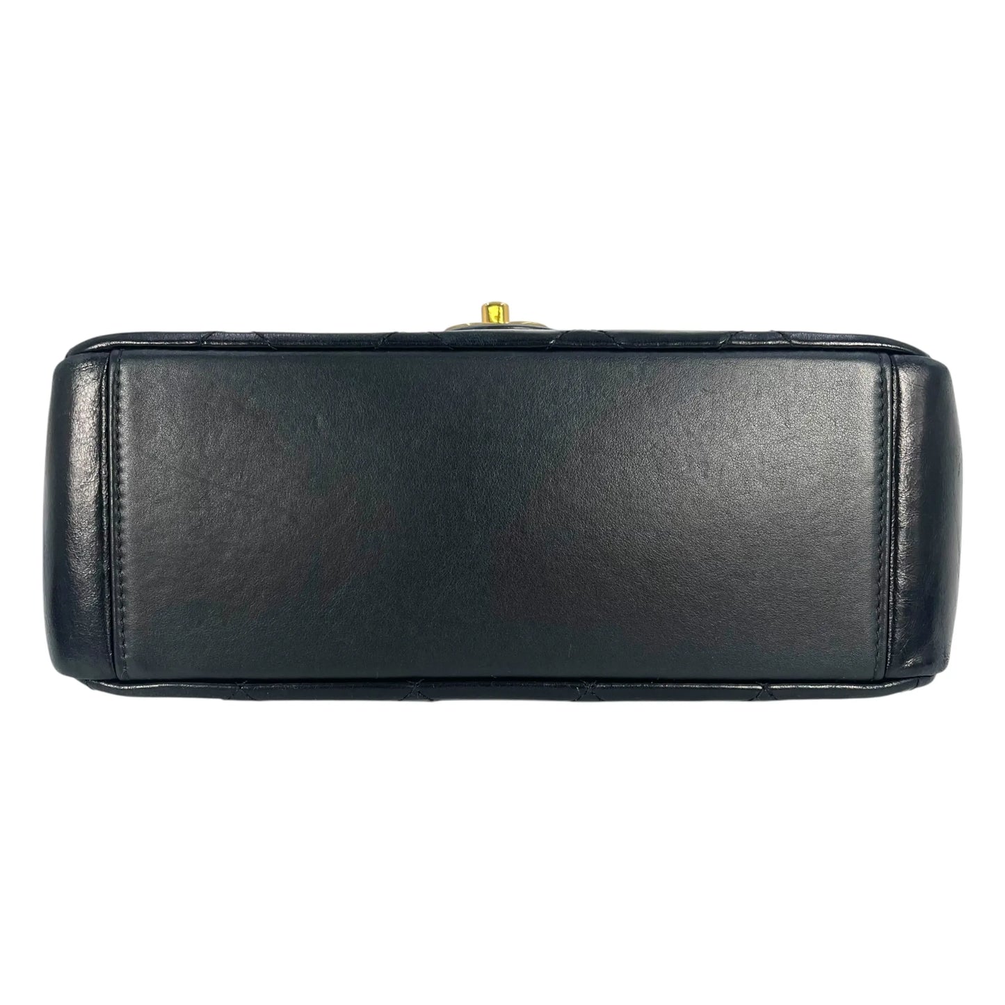 CHANEL Matelasse Top Handle Handbag with Chain Shoulder Bag - Black 