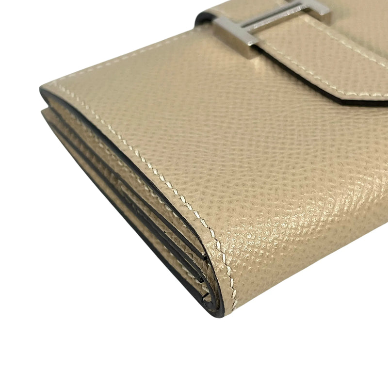 HERMES Bearn Mini Business X Stamp (2016) Card Holder Compact Wallet Bifold Wallet - Beige 