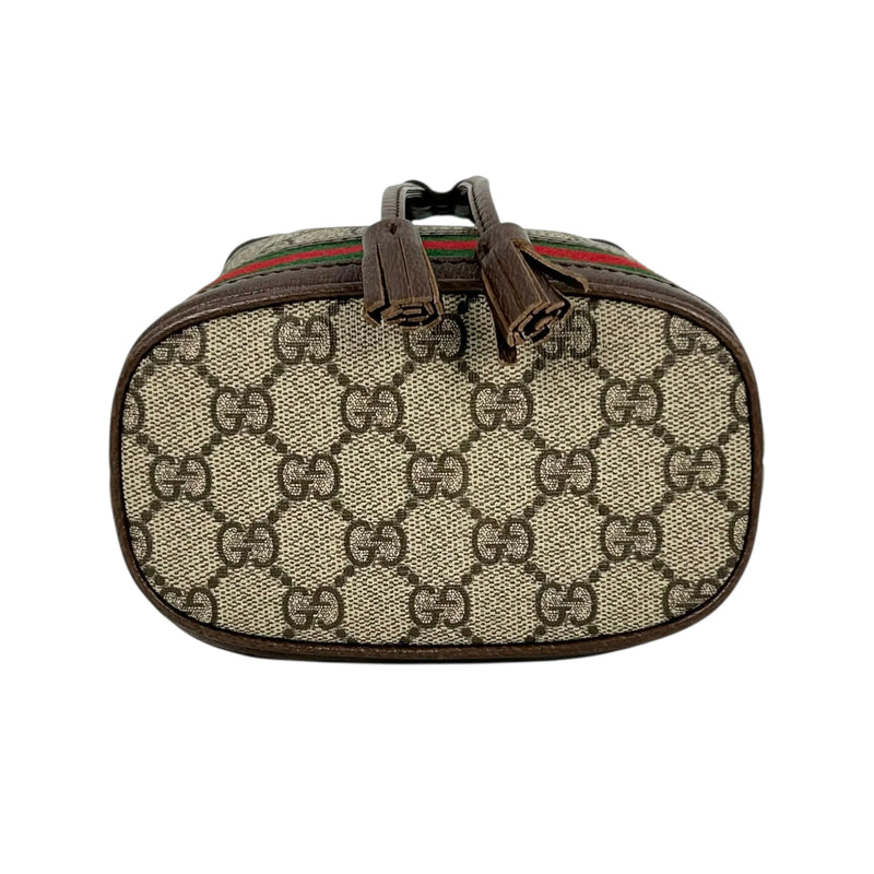 GUCCI オフィディア GGスプリーム キャンバス ミニ バケットバッグ - ブラウン