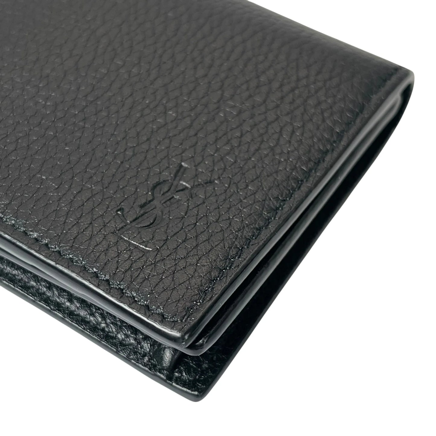 SAINT LAURENT Leather Card Case - Black 