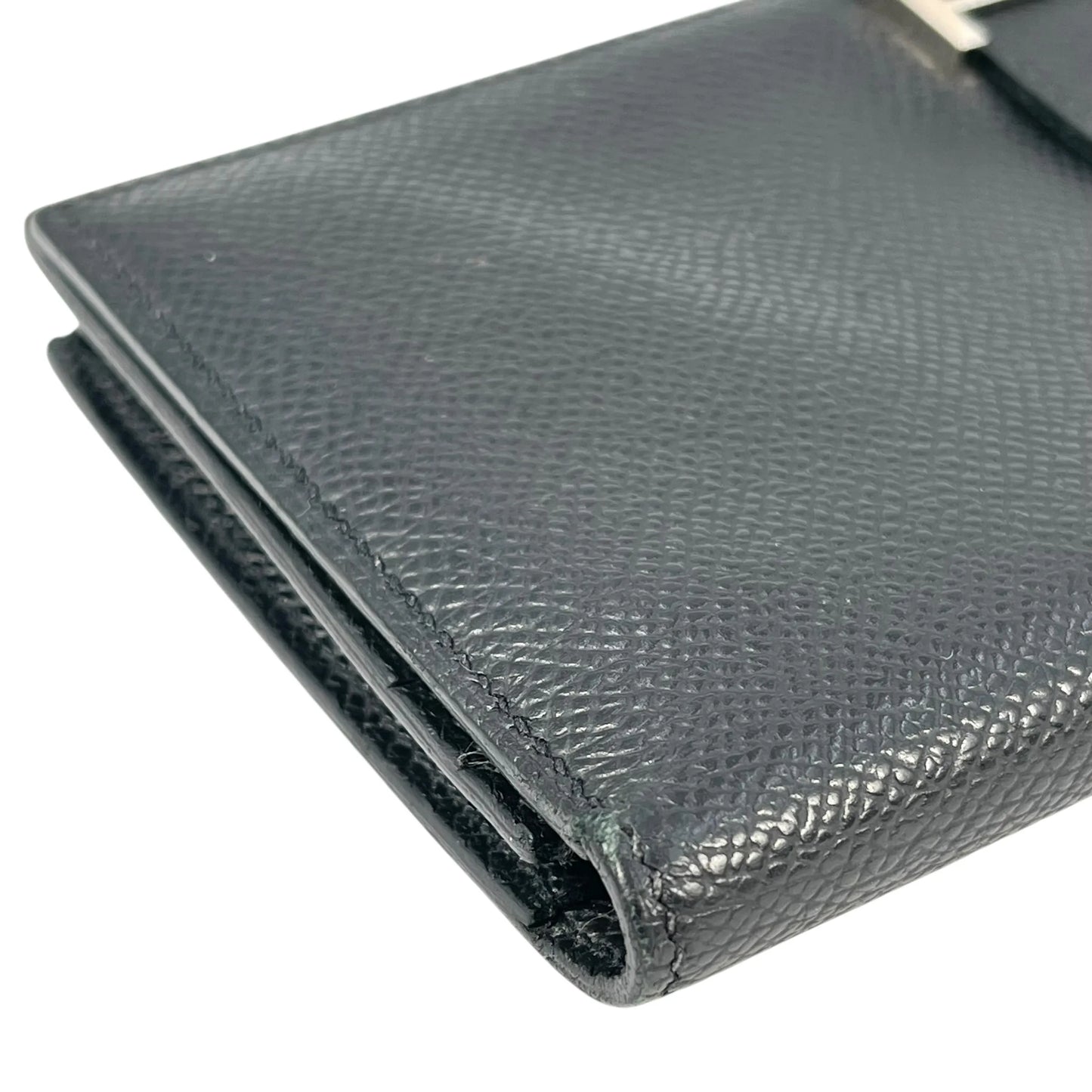 HERMES Bearn Souffle Epsom Leather Long Wallet (2014) - Black (R Stamp) 