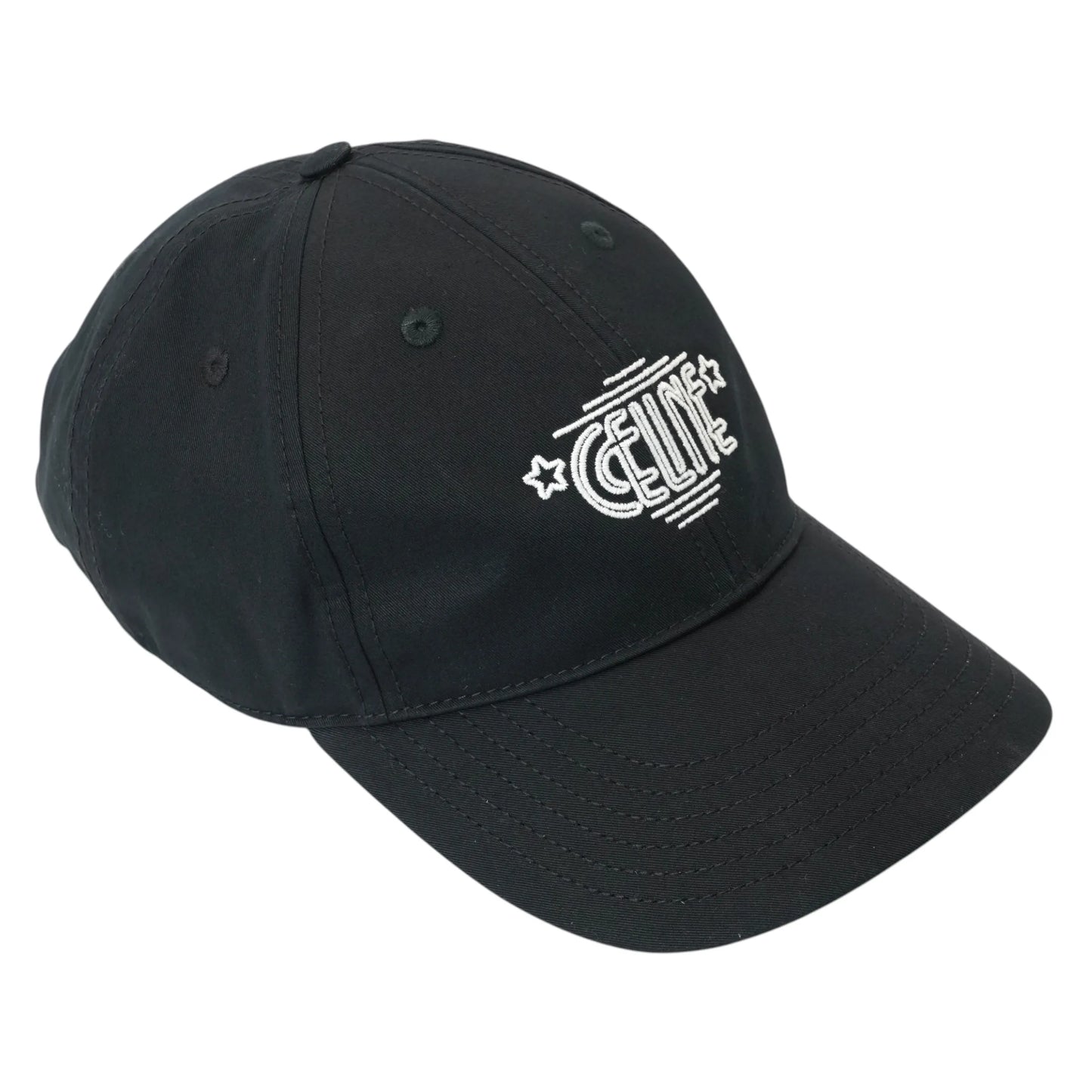CELINE Wiltern Baseball Cap Cotton Hat - Black - 35896 