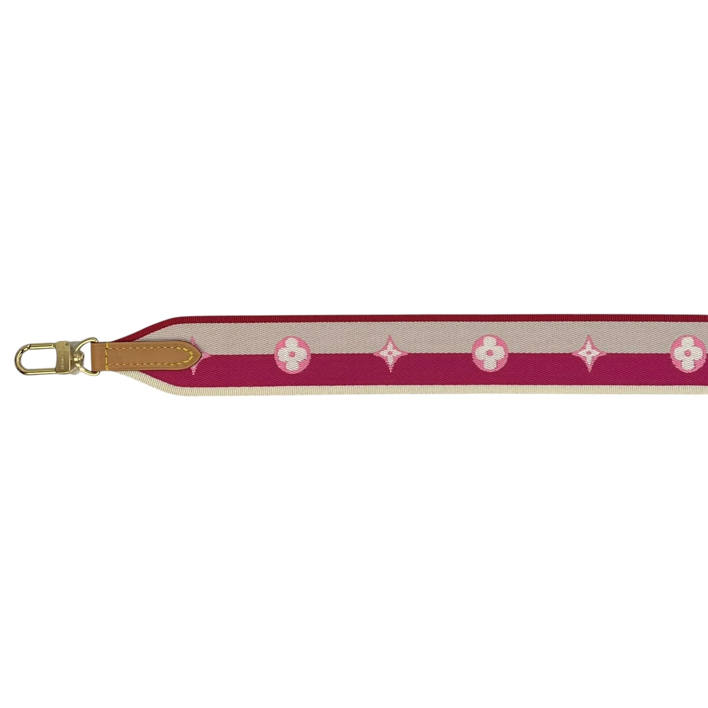 LOUIS VUITTON Bandouliere Jacquard Shoulder Strap - Pink and Beige - 35893