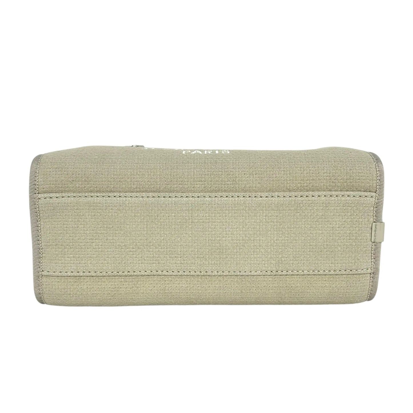 CHANEL Deauville Bowling Canvas Handbag/Shoulder Bag - Beige 