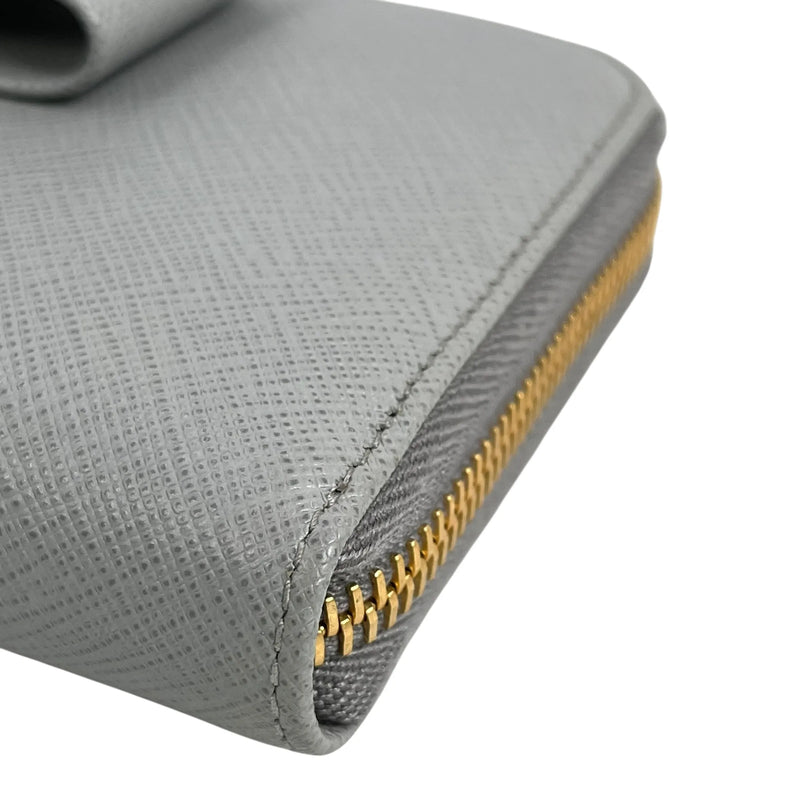 PRADA サフィアーノ リボンモチーフ 長財布 ロングウォレット - グレー