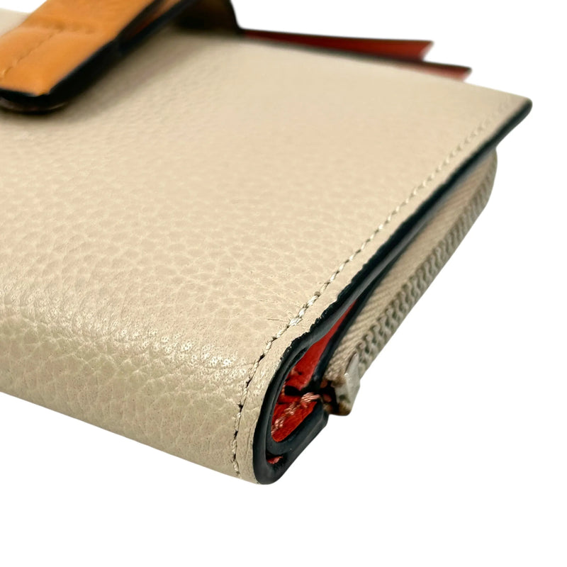 Loewe Slim Zip Bifold Wallet in Calfskin - Beige 