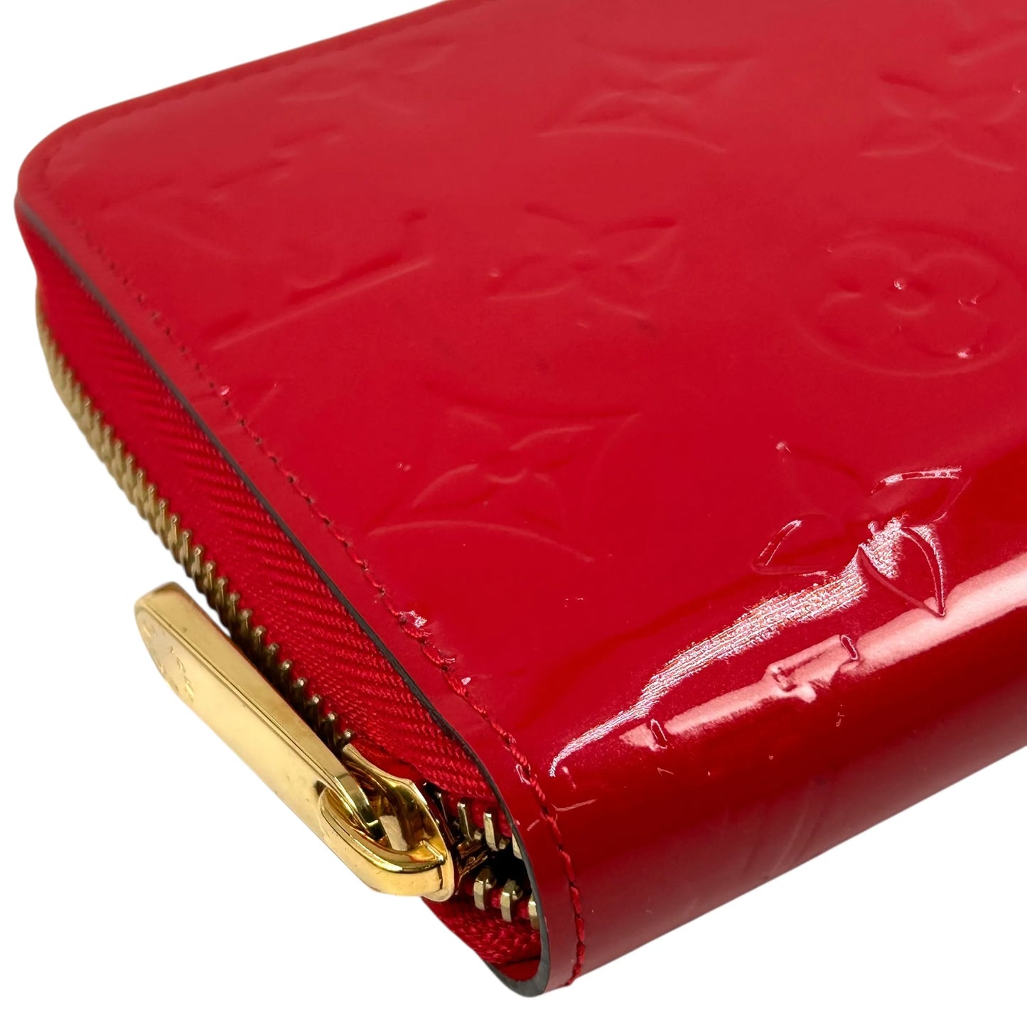 Louis Vuitton Monogram Vernis Zippy Wallet Long Wallet - Red 