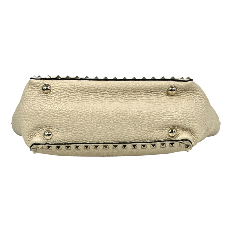 Valentino Rockstud Leather Handbag/Shoulder Bag - White 