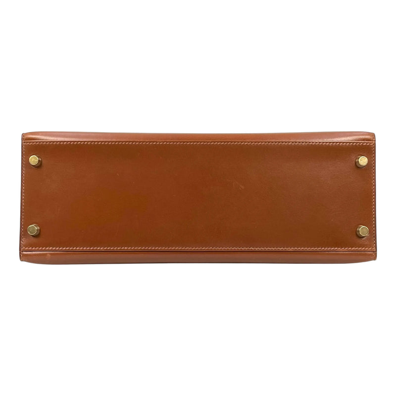 Hermès Kelly Box Calf Handbag/Shoulder Bag - Brown, E Stamp (2001) 