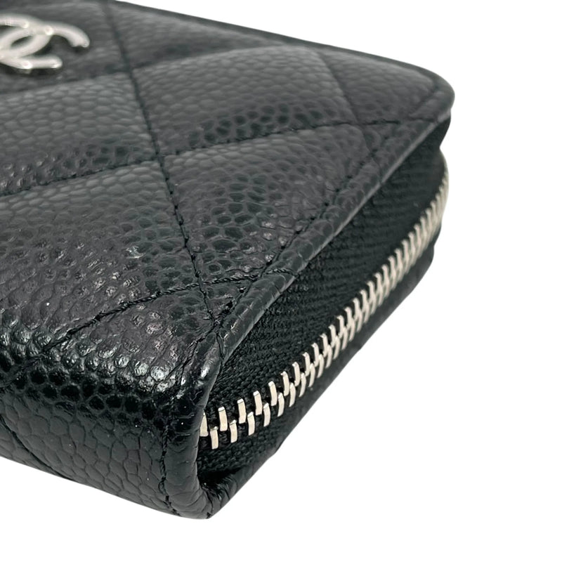 CHANEL マトラッセ キャビアスキン クラシックジップ コインケース - ブラック