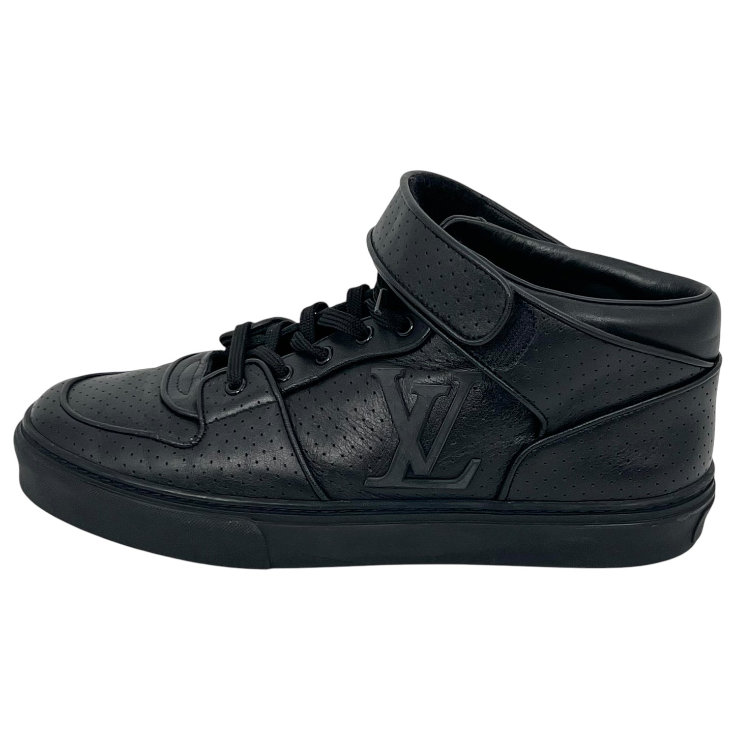 Louis Vuitton Black Leather Sneakers for Men - Black 
