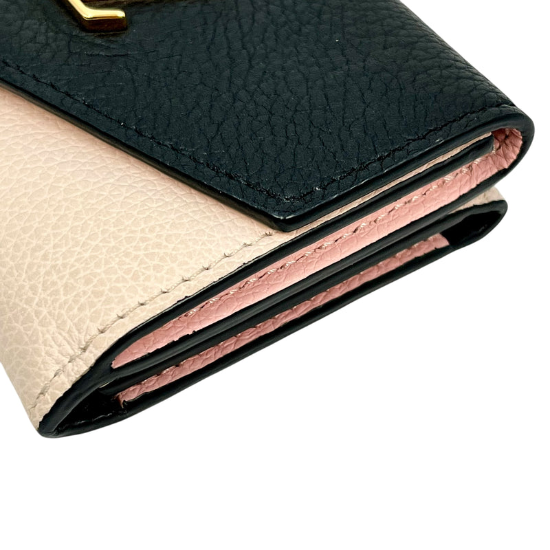Louis Vuitton Portefeuille Rock Mini Tri-fold Compact Wallet - Beige x Black