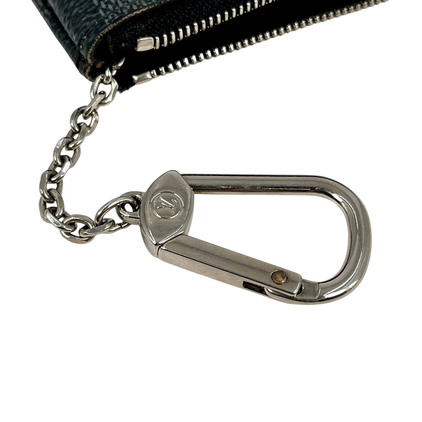 Louis Vuitton Damier Graphite Pochette Clé Coin Case with Key Ring - Black 