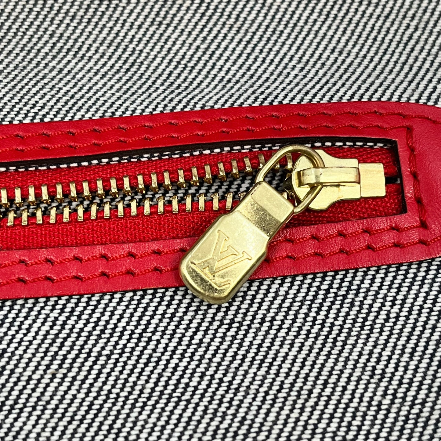 Louis Vuitton Monogram Denim Neverfull MM Tote Bag - Blue 