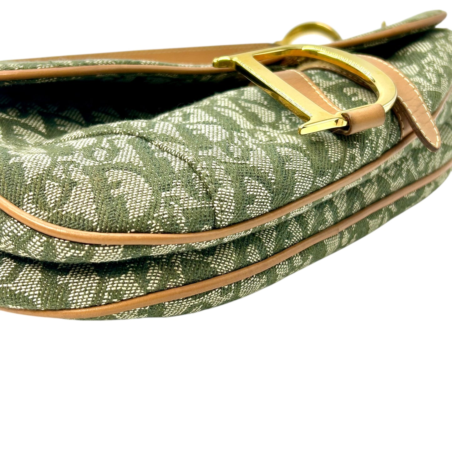 Dior サドル トロッター キャンバス ハンドバッグ ショルダーバッグ - カーキ × ベージュ