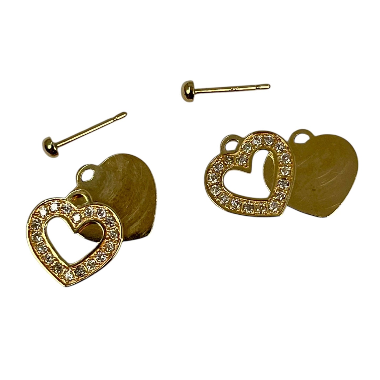 Diamond Heart Earrings - 18KYG - 06797 