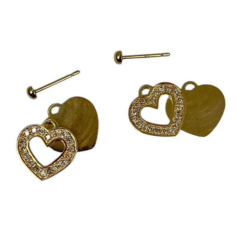 Diamond Heart Earrings - 18KYG - 06797 