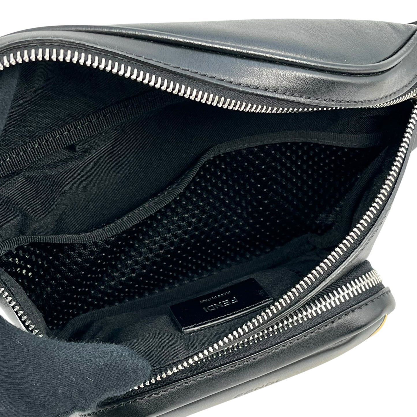 FENDI Monster Leather Body Bag - Black and Yellow 