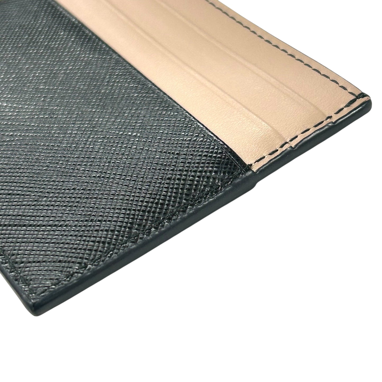 PRADA Saffiano Card Case - Pink and Black 