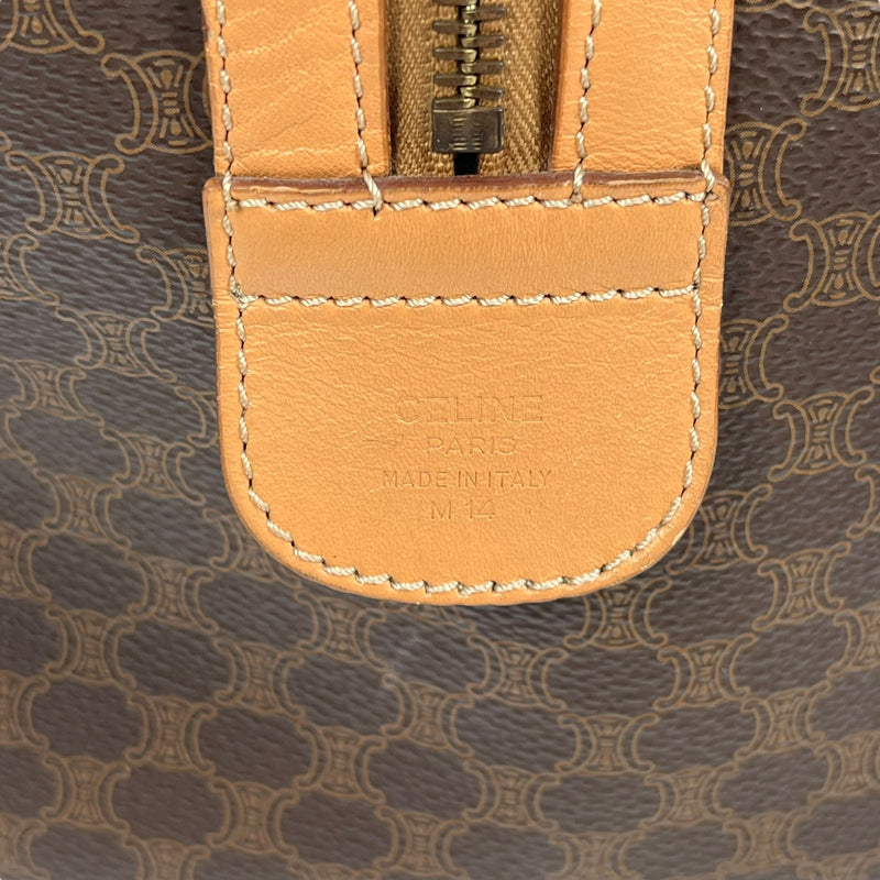 CELINE Macadam Boston Canvas Handbag - Brown 