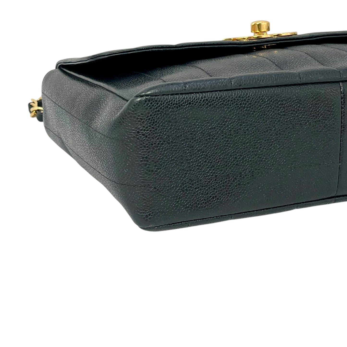 CHANEL マドモアゼル キャビアスキン チェーンショルダーバッグ - ブラック