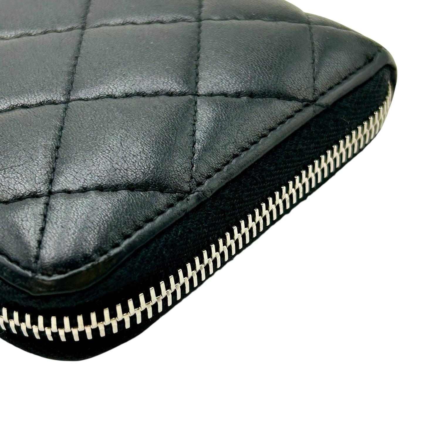 CHANEL Cambon Line Lambskin Long Wallet - Black 