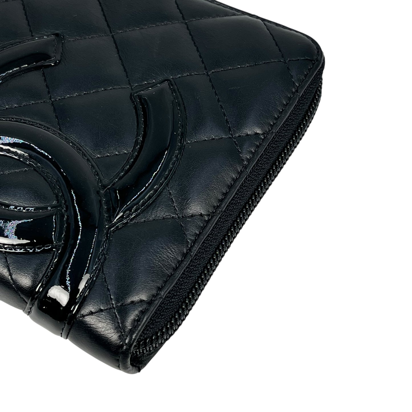 CHANEL Cambon Calfskin Long Wallet - Black 