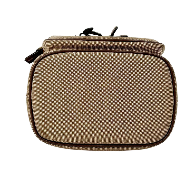 PRADA ロゴ ジャカード キャンバス ドローストリング ハンドバッグ バケットバッグ - ブラウン