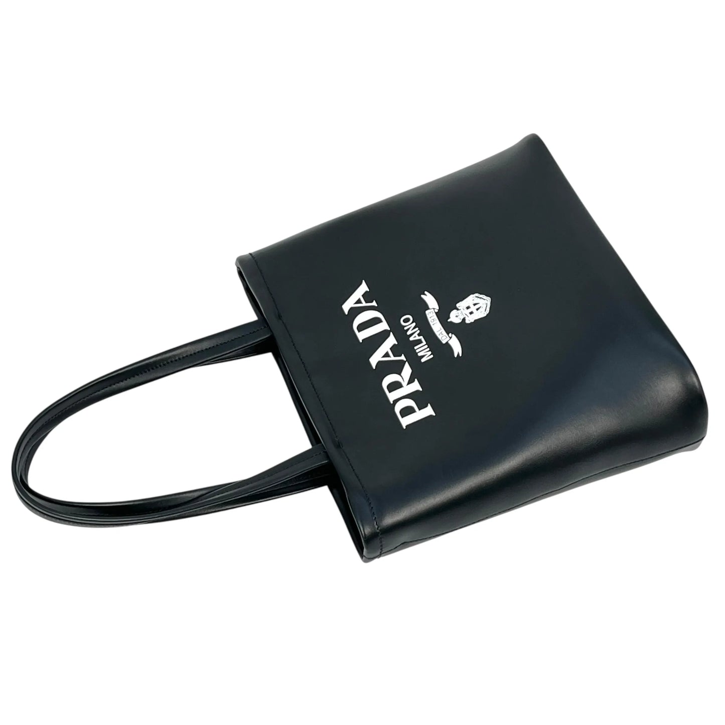 PRADA Soft Calf Leather Tote Bag/Shoulder Bag - Black 