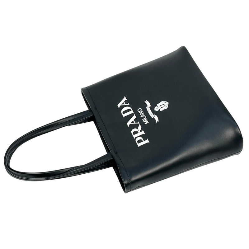 PRADA Soft Calf Leather Tote Bag/Shoulder Bag - Black 