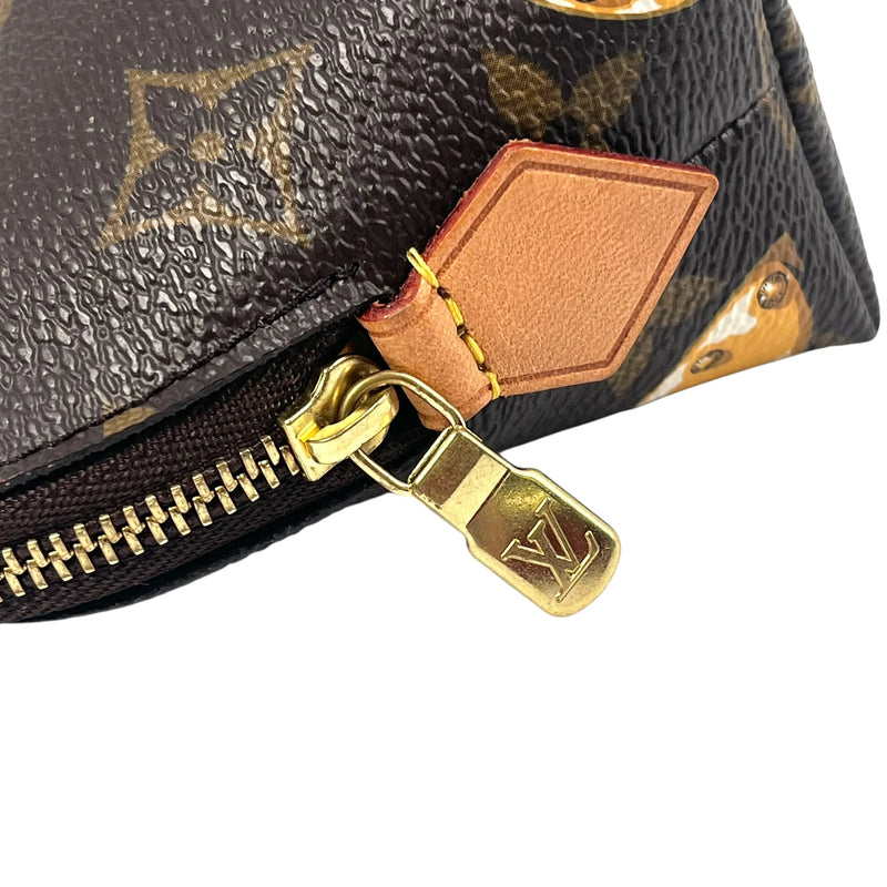 Louis Vuitton Monogram Canvas Pochette Cosmetic Summer Trunk Collection Pouch - Brown 