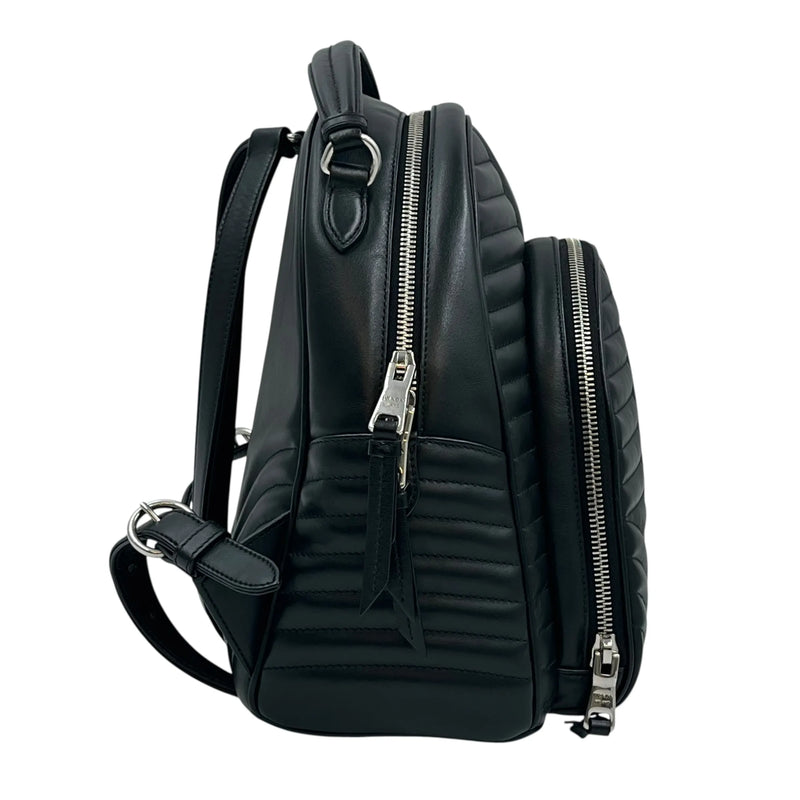 PRADA Diagram Leather Backpack - Black 