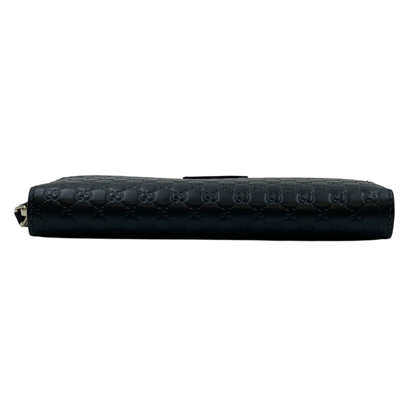 GUCCI Micro Guccissima Round Zip Long Wallet - Black 