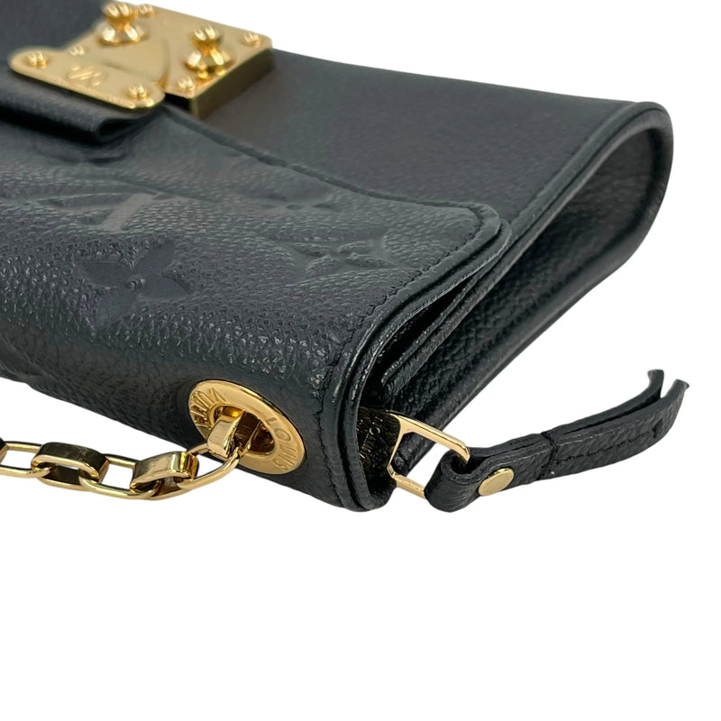 Louis Vuitton Monogram Empreinte Pochette Saint-Germain Chain Wallet - Black 