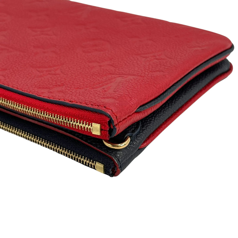 Louis Vuitton ポシェット ダブルジップ モノグラムアンプラント チェーンショルダーバッグ - ネイビー × レッド