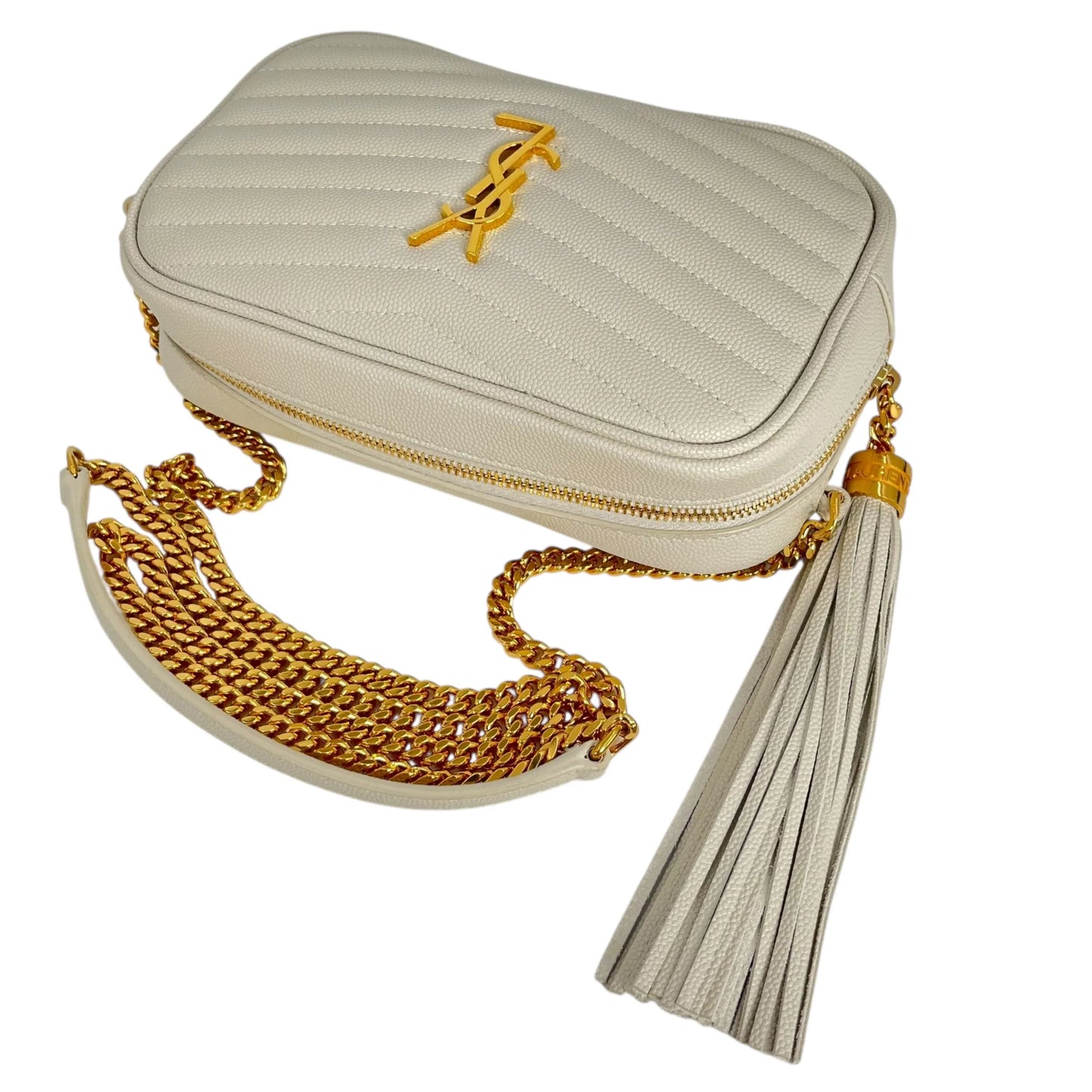 Saint Laurent Lou Mini Shoulder Bag - White 