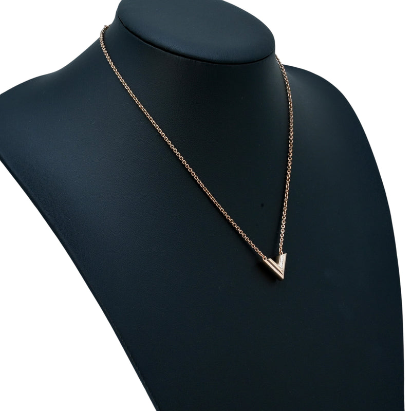 Louis Vuitton Essential V Necklace - GP - Rose Gold - 21368 