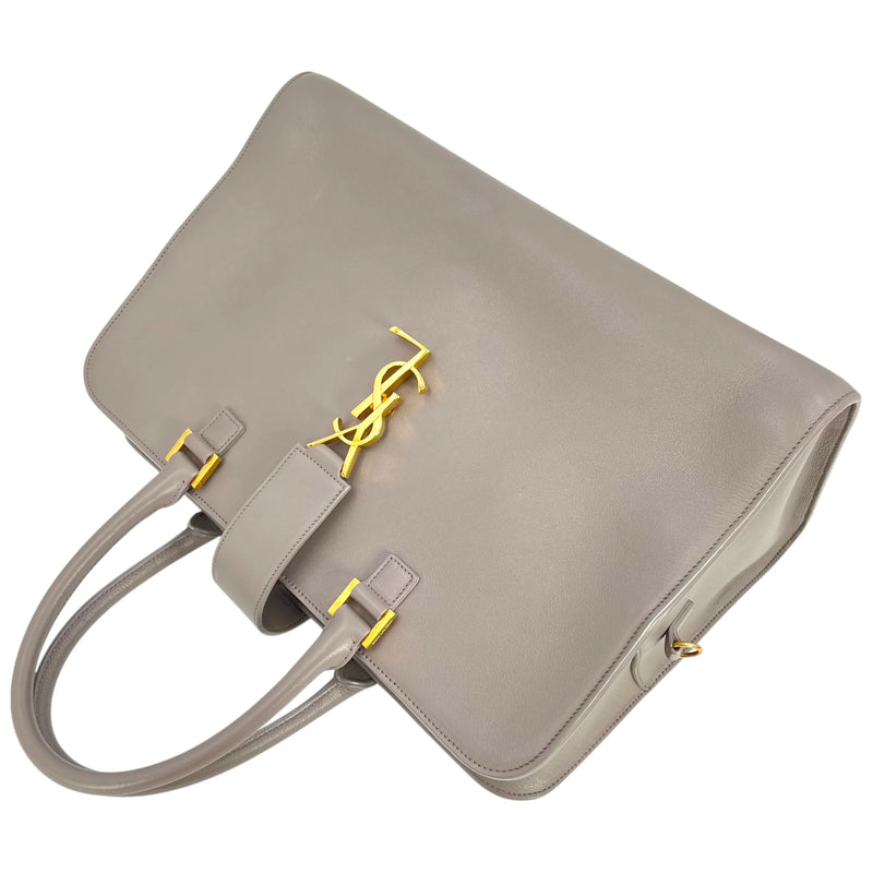 Saint Laurent カバス レザー ハンドバッグ - グレー