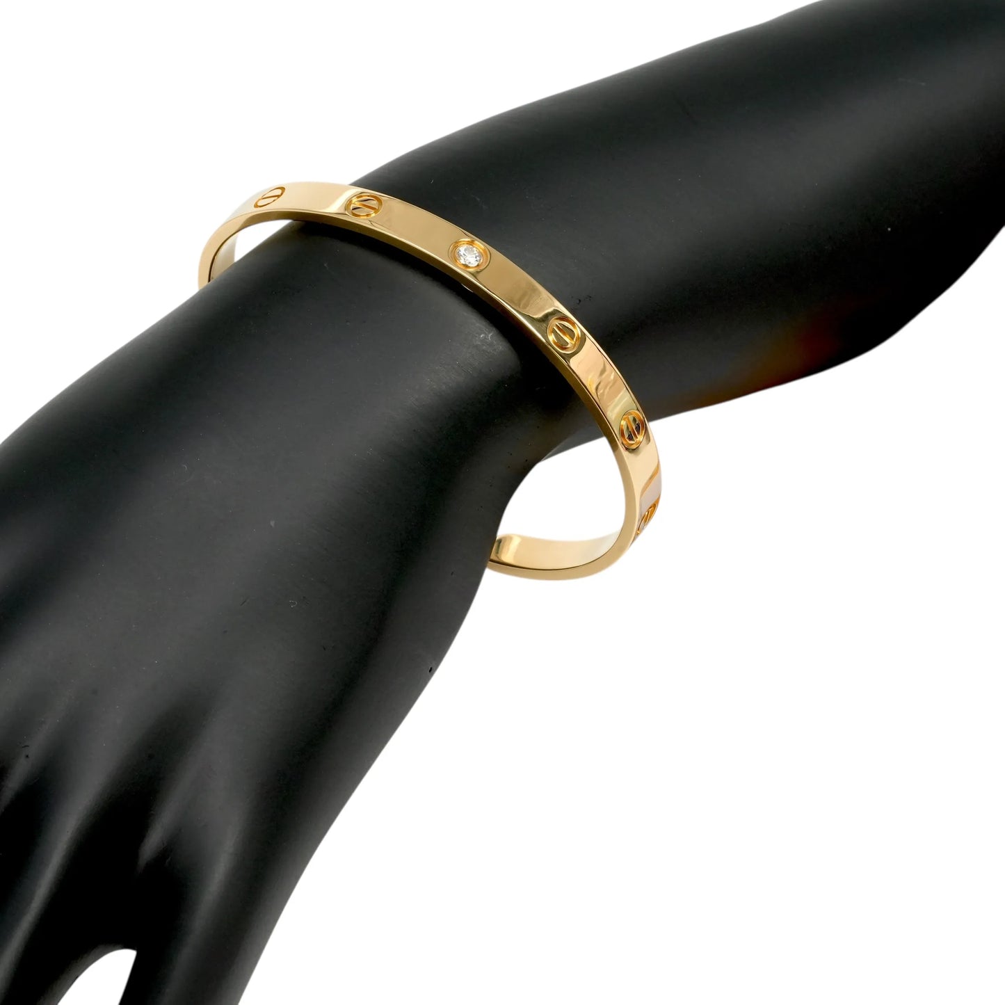 Cartier Love Open Bracelet 1PD Diamond Jewelry - 18KYG 