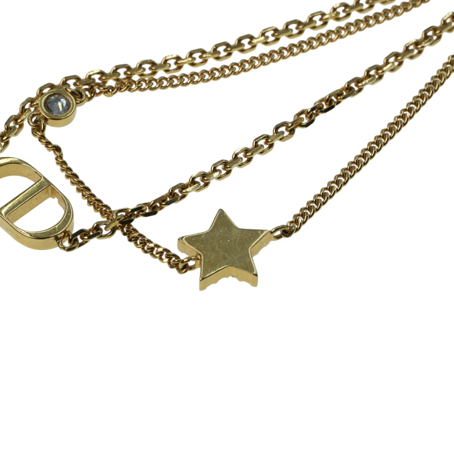 Dior プティ CD ダブル ブレスレット スター ラインストーン - ゴールドプレート