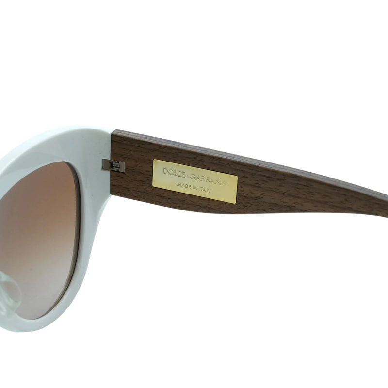 DOLCE &amp; GABBANA White Frame Sunglasses - Multicolor - 35023 