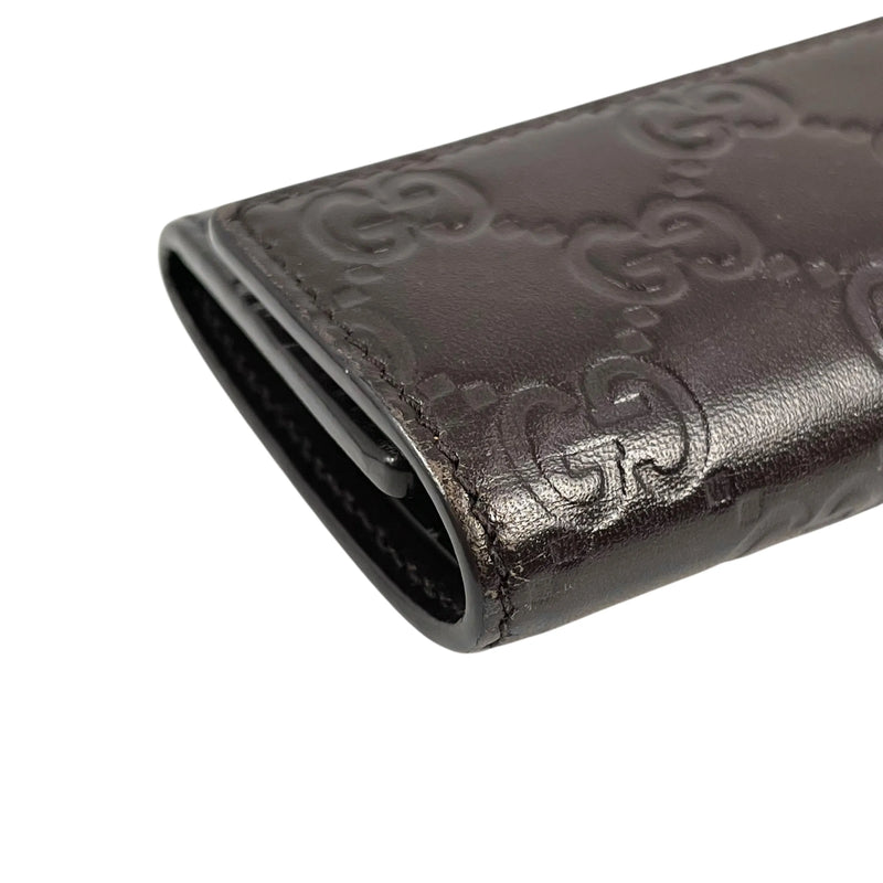 GUCCI Guccissima Key Case - Dark Brown 