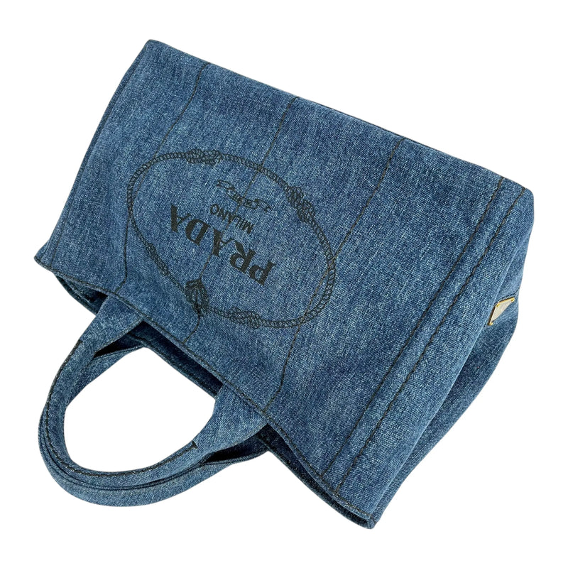 Prada Canapa Denim Tote Bag/Handbag - Blue 