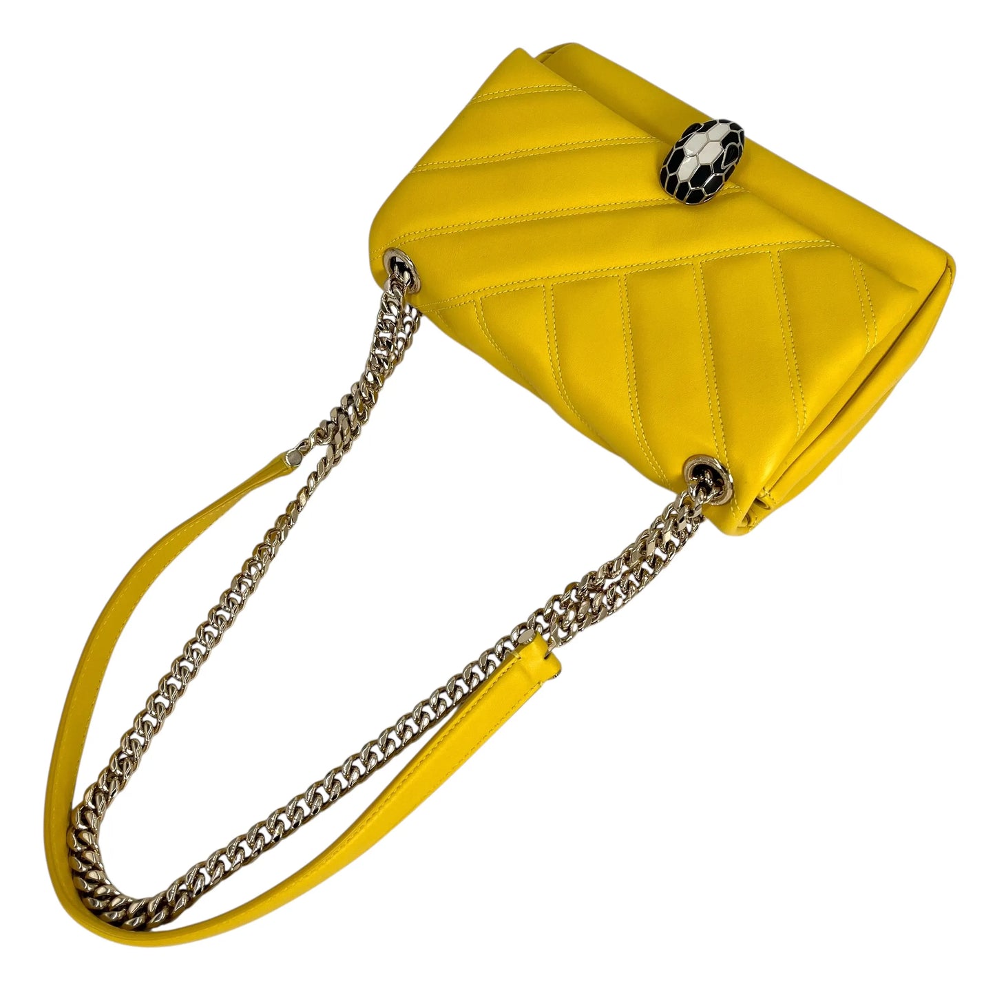 BVLGARI Serpenti Cabochon Chain Shoulder Bag - Yellow 