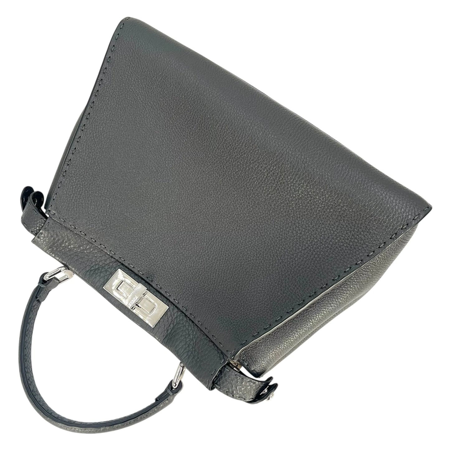 FENDI Peekaboo Leather Handbag/Shoulder Bag - Grey 
