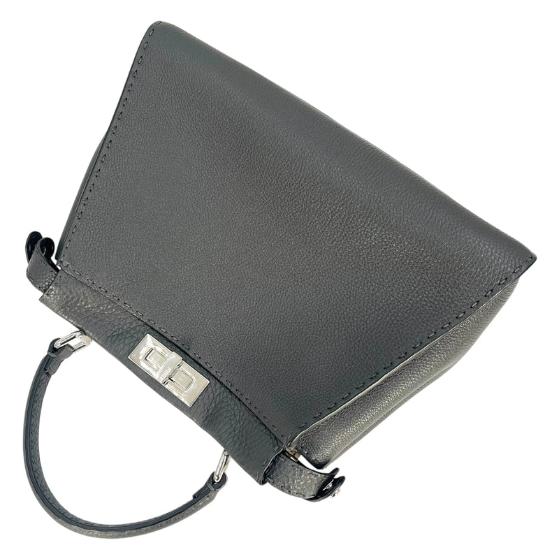 FENDI Peekaboo Leather Handbag/Shoulder Bag - Grey 