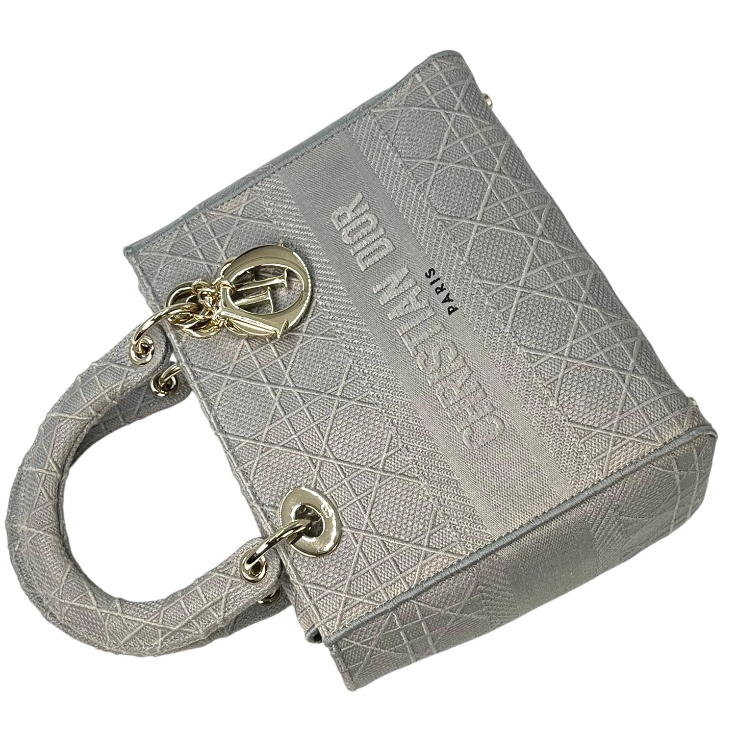 Christian Dior Lady Dior D Lite Hand Bag Shoulder Bag - Gray 