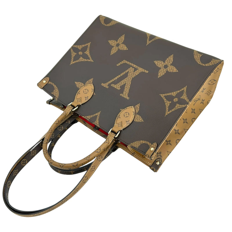 Louis Vuitton モノグラム キャンバス リバース ジャイアント オンザゴーMM ハンドバッグ ショルダーバッグ - ブラウン - 34948