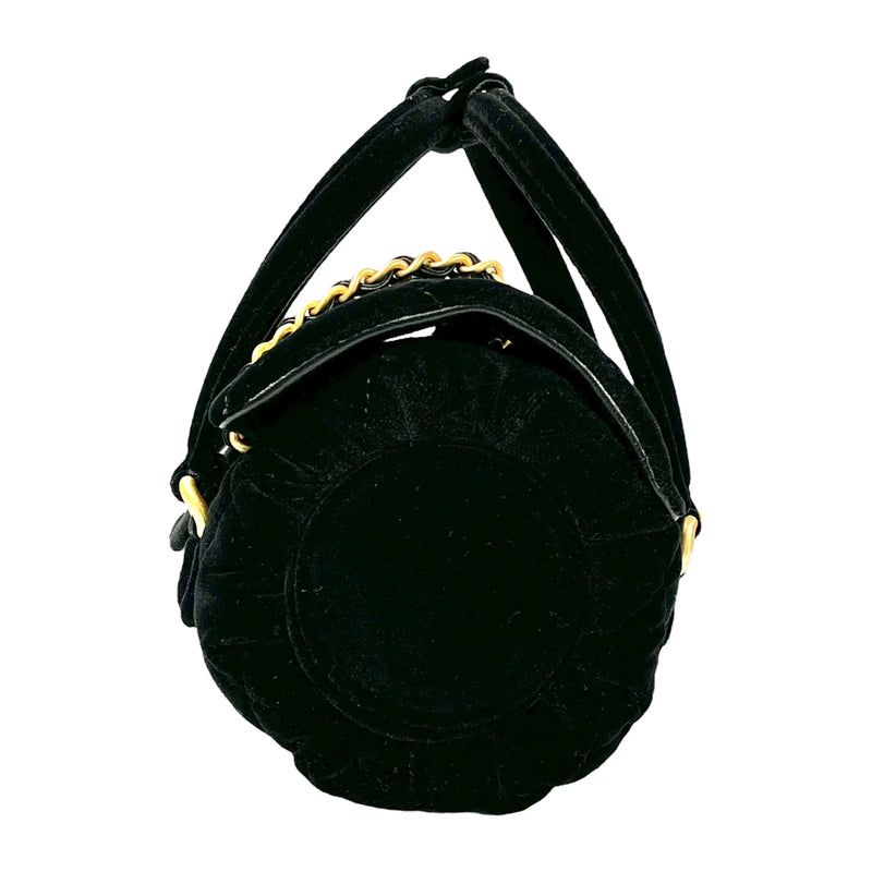 CHANEL Matelasse Boston Velvet Mini Shoulder Bag - Black 